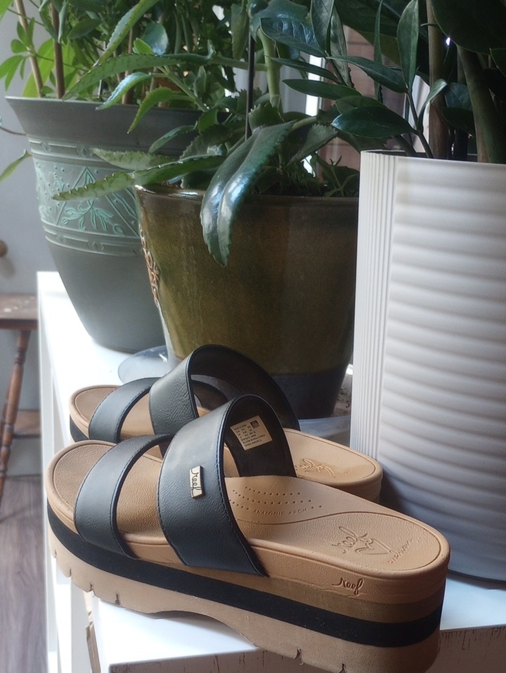 Reef Women’s Black Platform Slide Sandals